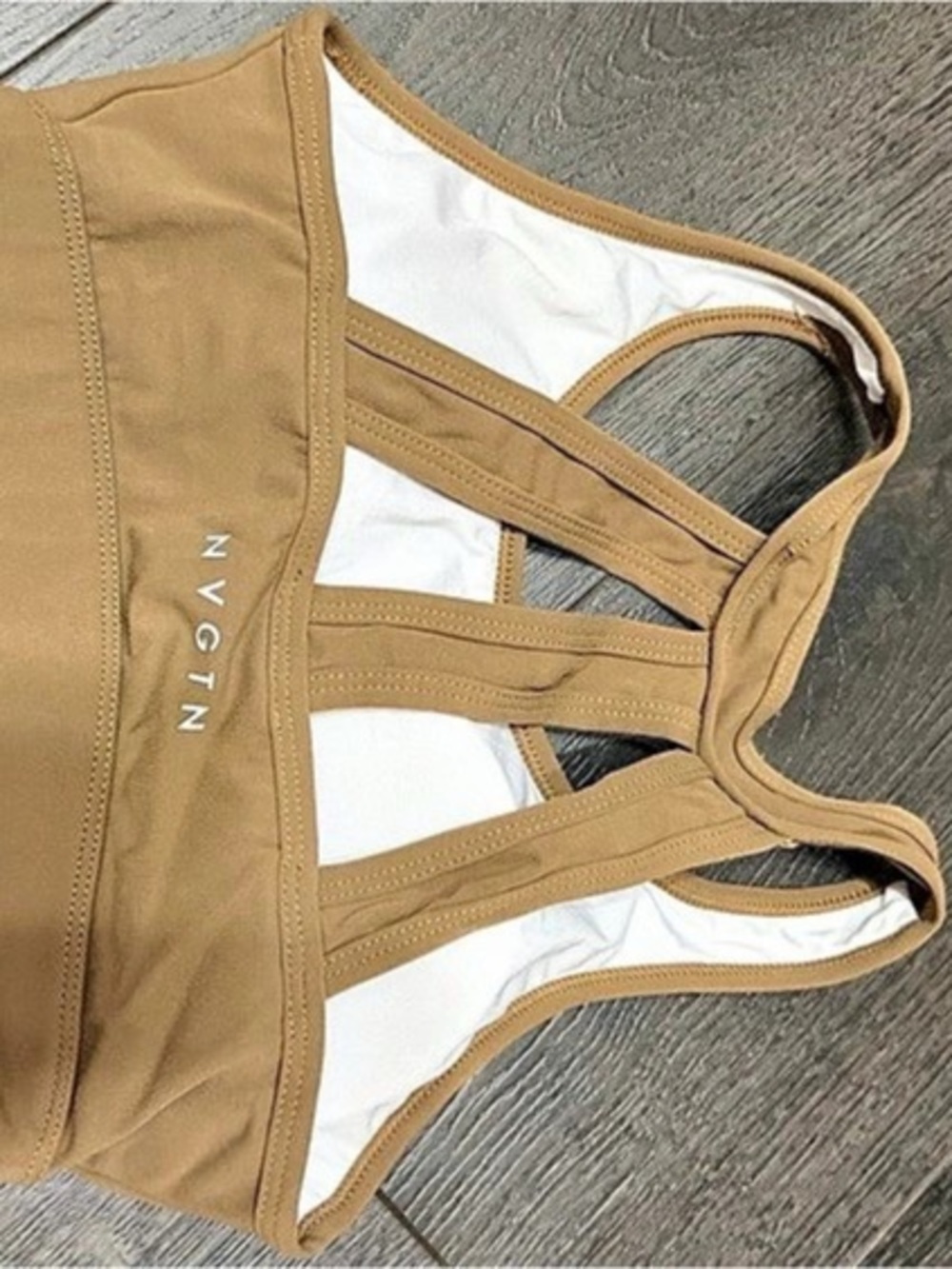 NVGTN Brown Strappy Back Sports Bra
